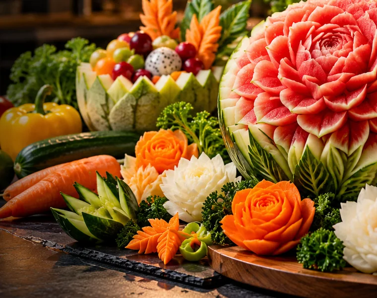 Illustrative food carving arrangement